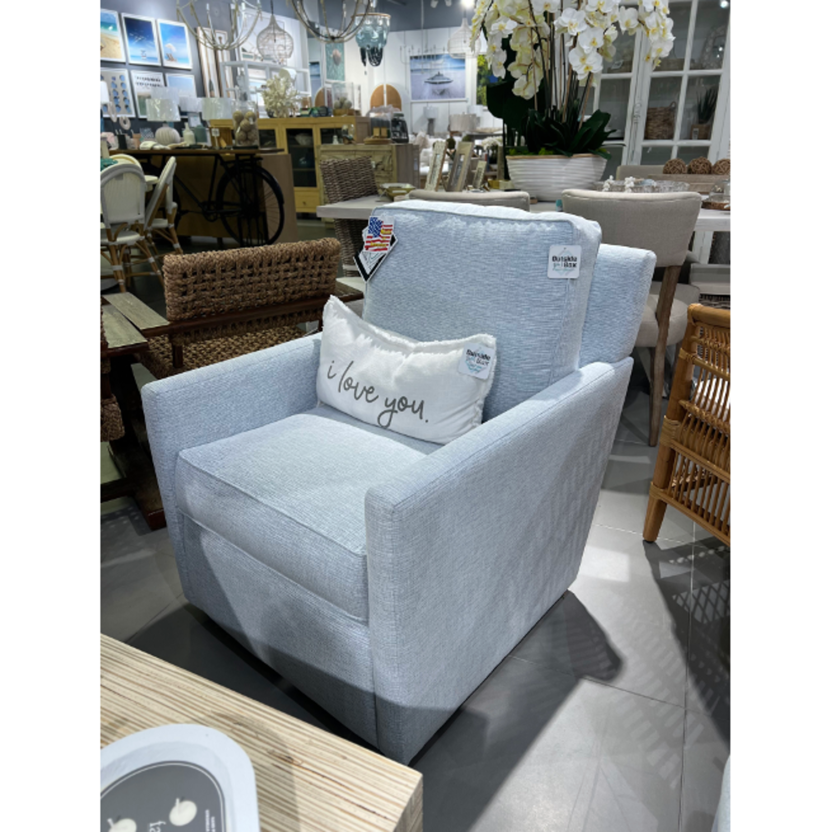 Outside The Box Sharper Pacific Performance Fabric Cloud-Lux Swivel Chair SW160