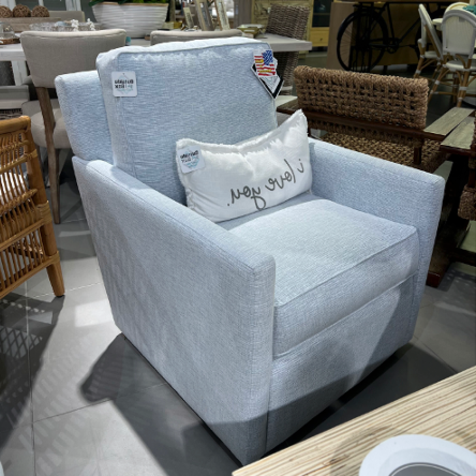 Outside The Box Sharper Pacific Performance Fabric Cloud-Lux Swivel Chair SW160