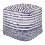 Outside The Box Blue & White Striped Hand Made 100% Cotton Pouf