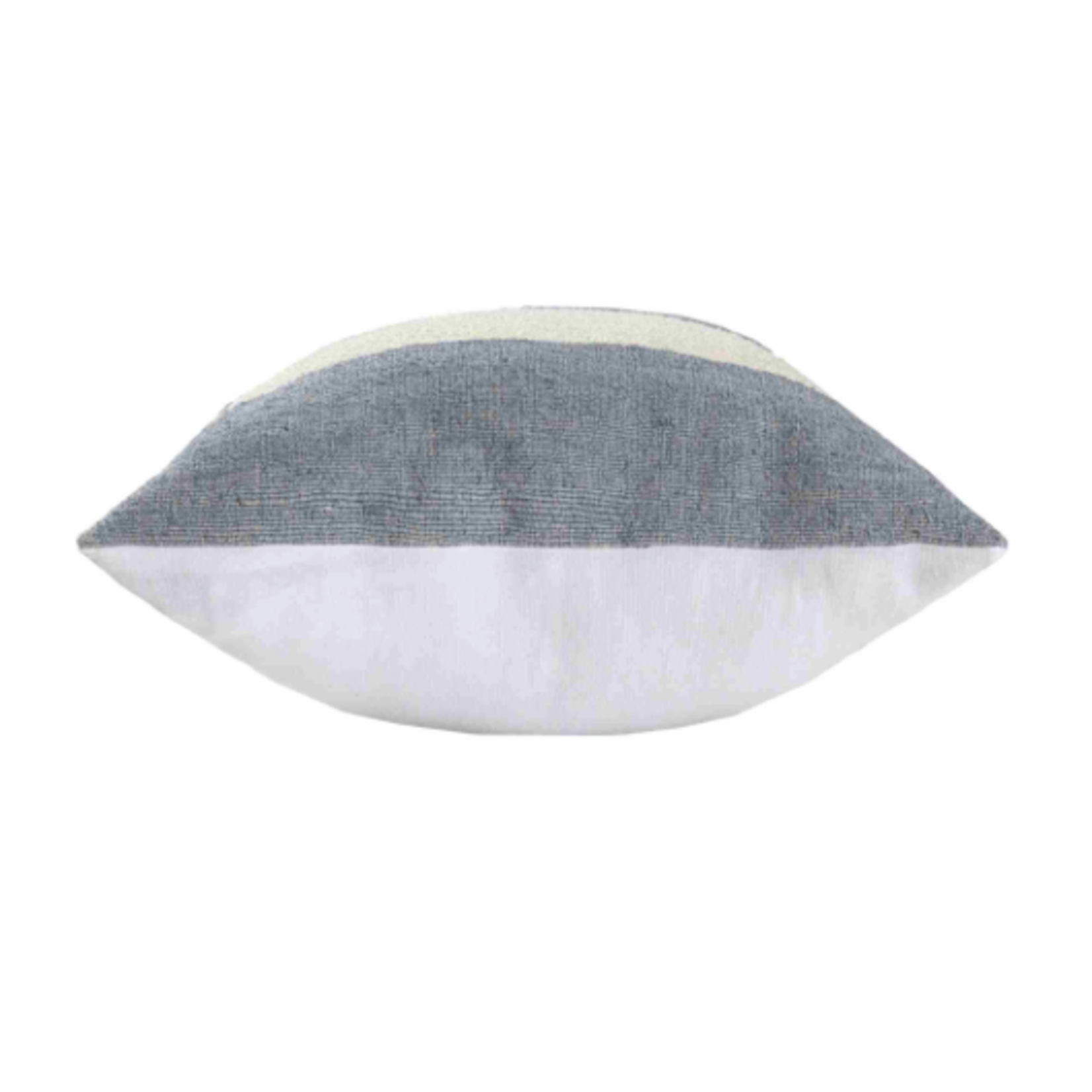 Outside The Box 24x24 Blue & Ivory Striped  Hand Woven Linen Blend Feather Down  Pillow