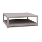 Outside The Box 47x47x16 Milan Mahogany Linen Wrapped Square Coffee Table In Ice Gray - FICG