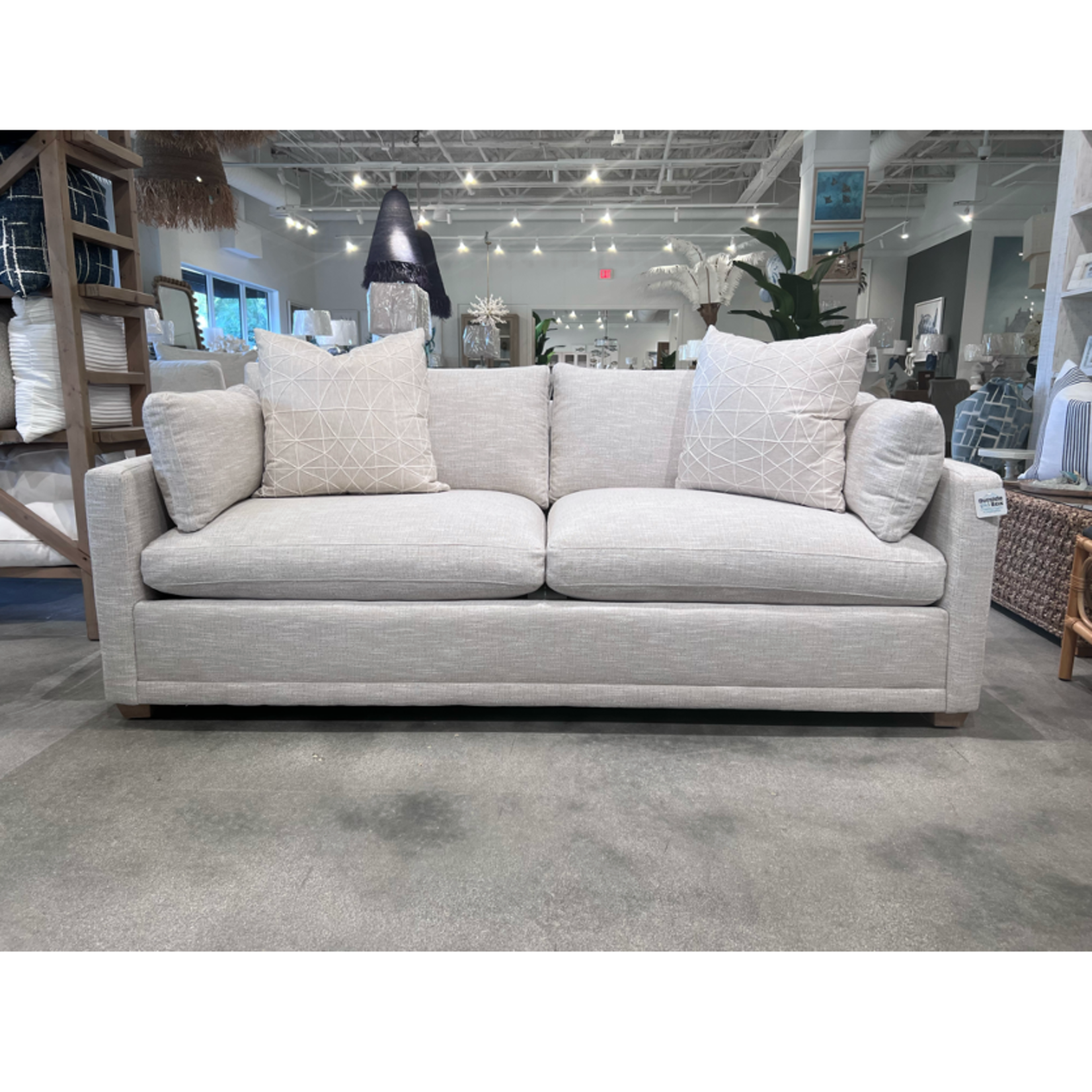 Outside The Box 75" Sylvie Natural Kid / Wear Proof Eco + Performance Cloud  2 Cushion Upholstered Sofa SA114-19 (CC))