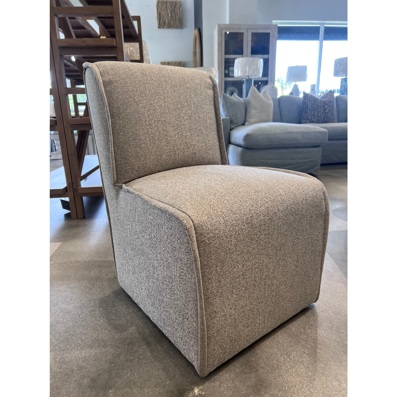 Outside The Box Parsons Naimi Stone Armless Dining Chair W / Casters - 248