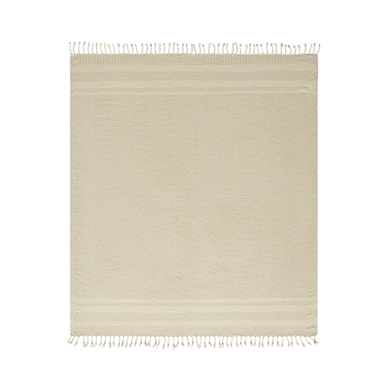 Outside The Box 50x60 Beige Hand Woven 100% Cotton Throw - 80308