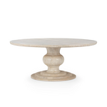 Outside The Box 72" Hera Solid Mango Wood Round Dining Table In White Wash