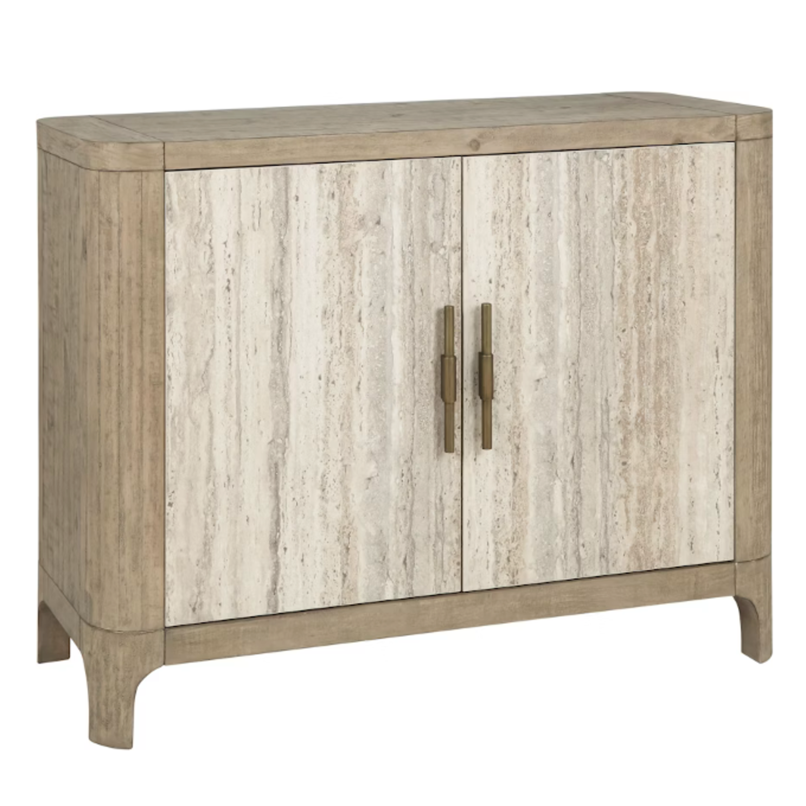 Outside The Box 46x18x36 Alpine Travertine & Natural Reclaimed Pine 2 Door Cabinet