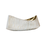 Outside The Box 18" Wyatt White & Gold Curved Aluminum Bowl