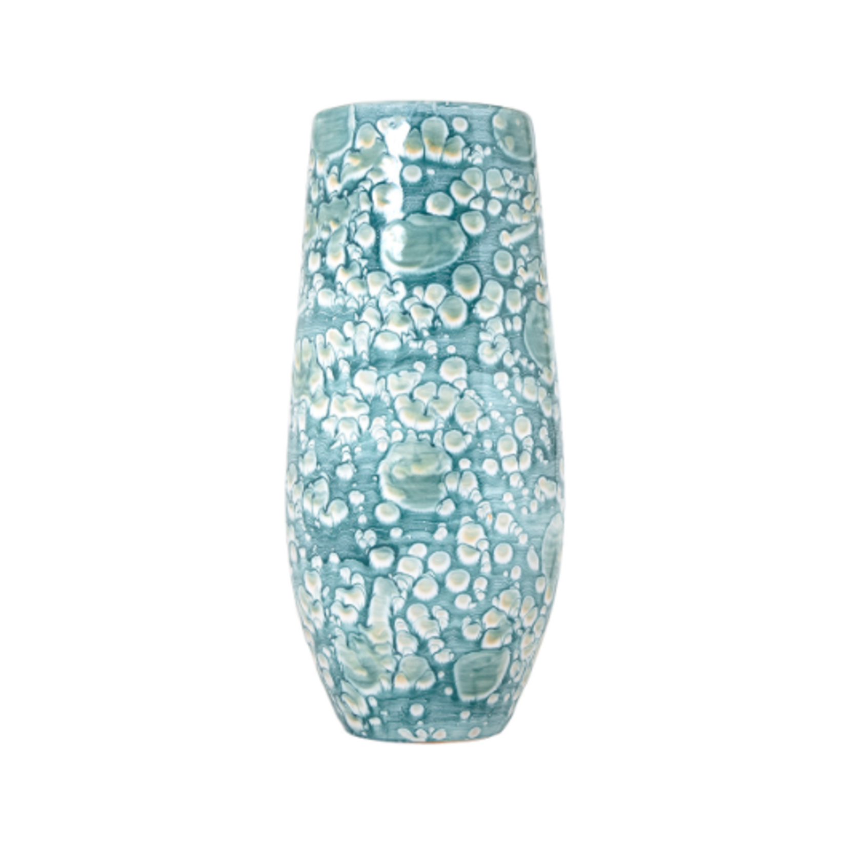 Outside The Box 20" Exuma Aqua Blue Stoneware Vase