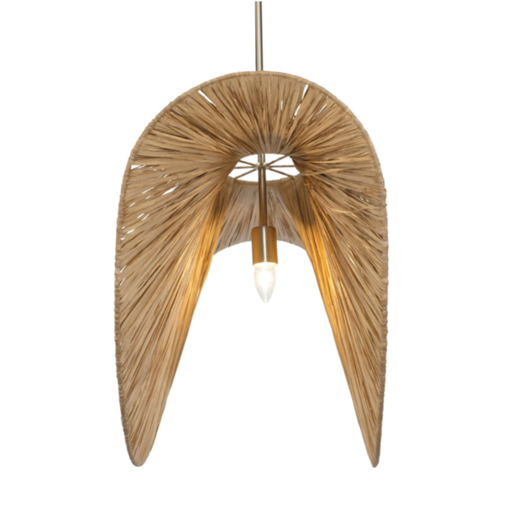 Outside The Box 19" Uttermost Bend Shape Natural Raffia Pendant