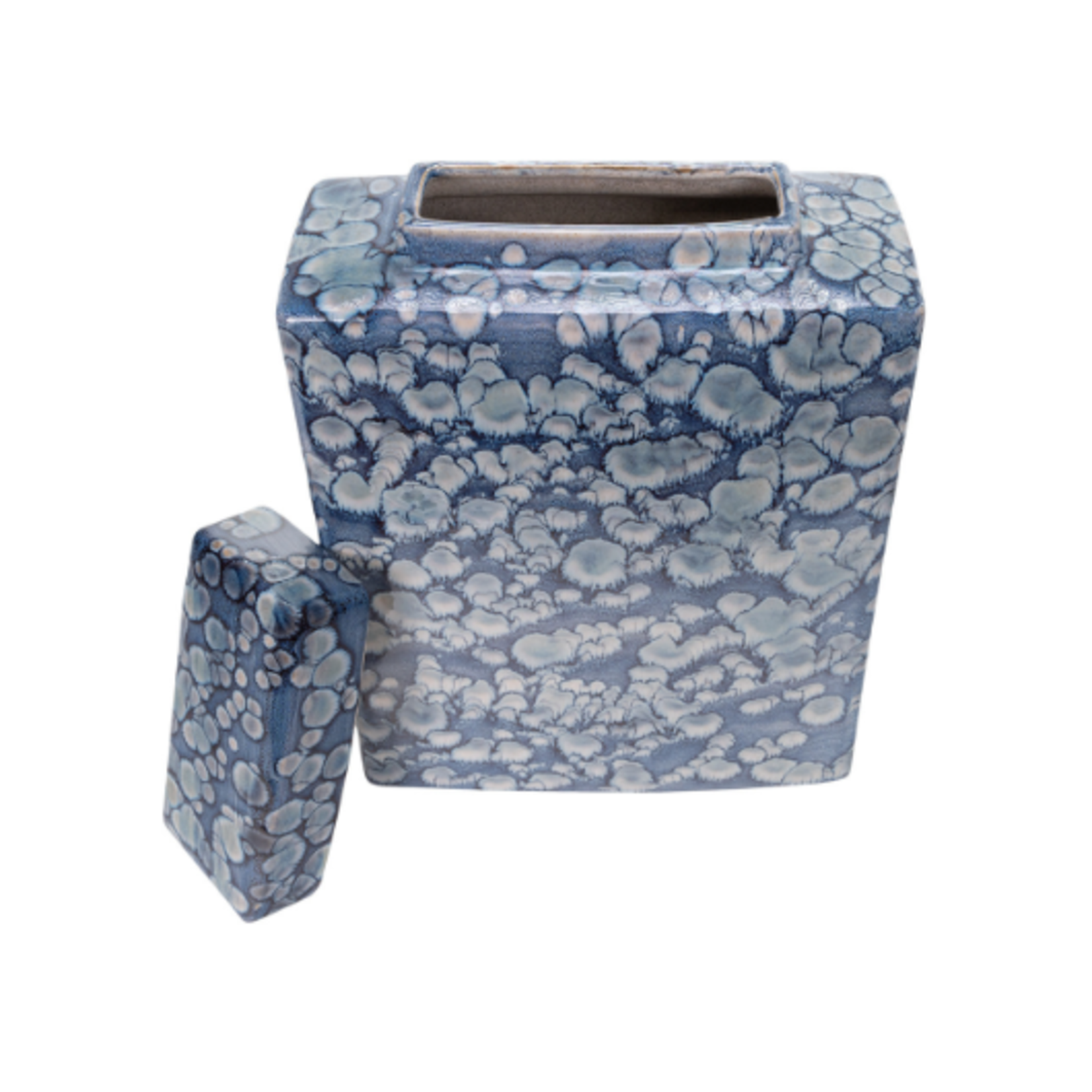 Outside The Box 18" Indari Blue Stoneware Jar With Lid