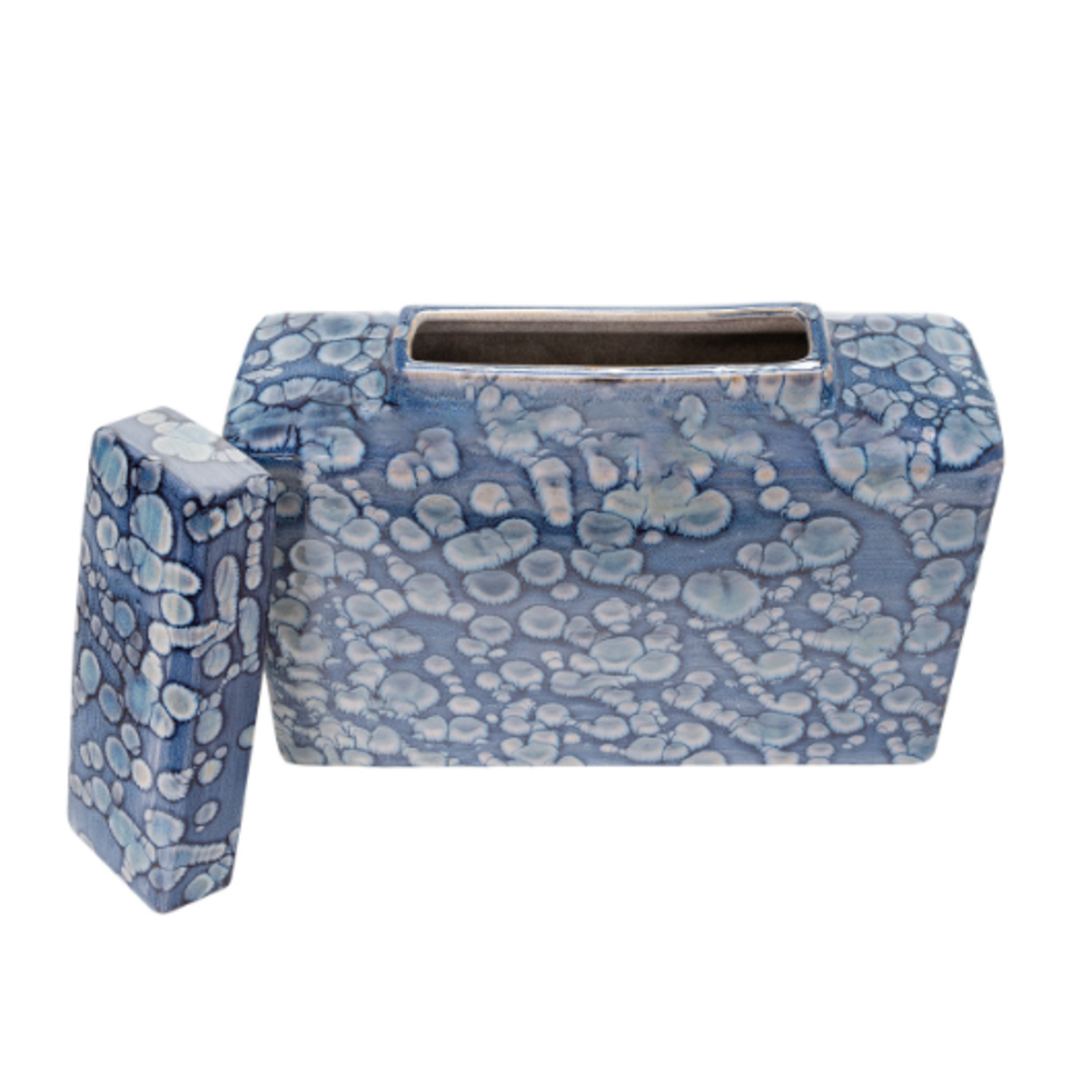 Outside The Box 13" Indari Blue Stoneware Jar With Lid
