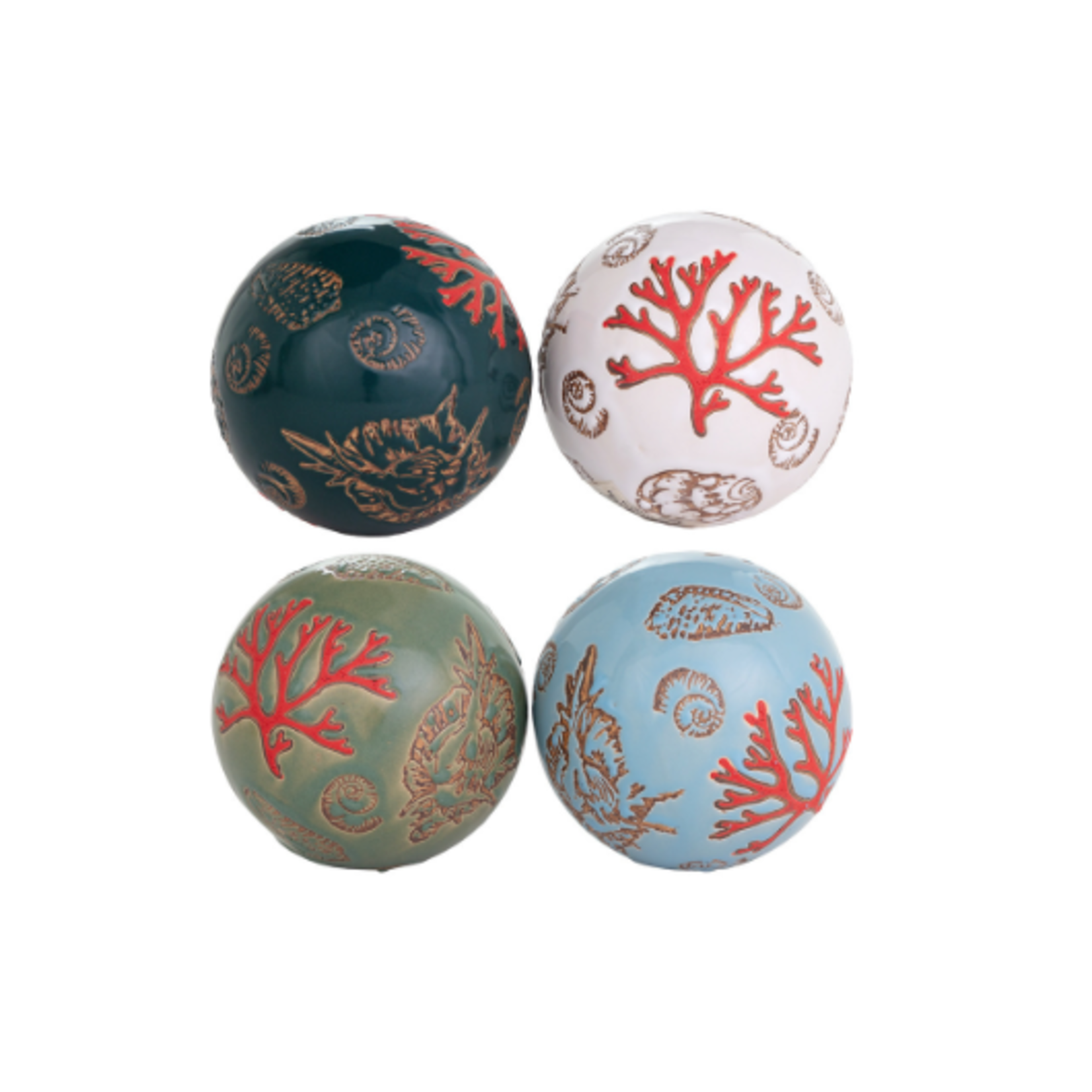Outside The Box 4" Coastal Multicolor Ceramic Orbs - SOLD SEPARATELY