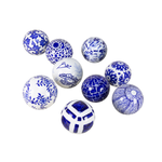 Outside The Box 4" Rae Blue & White Ceramic Orbs - SOLD SEPARATELY