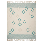 Outside The Box 50x60 Sky Blue Hand Woven 100% Cotton Blend Throw - 80142