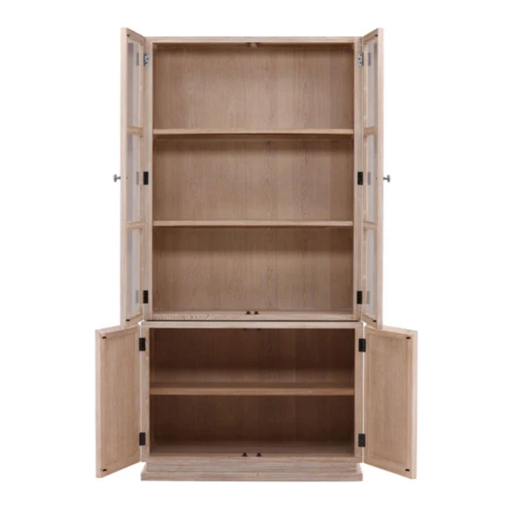 Outside The Box 43x18x87 Harrison White Washed Elm Wood Cabinet