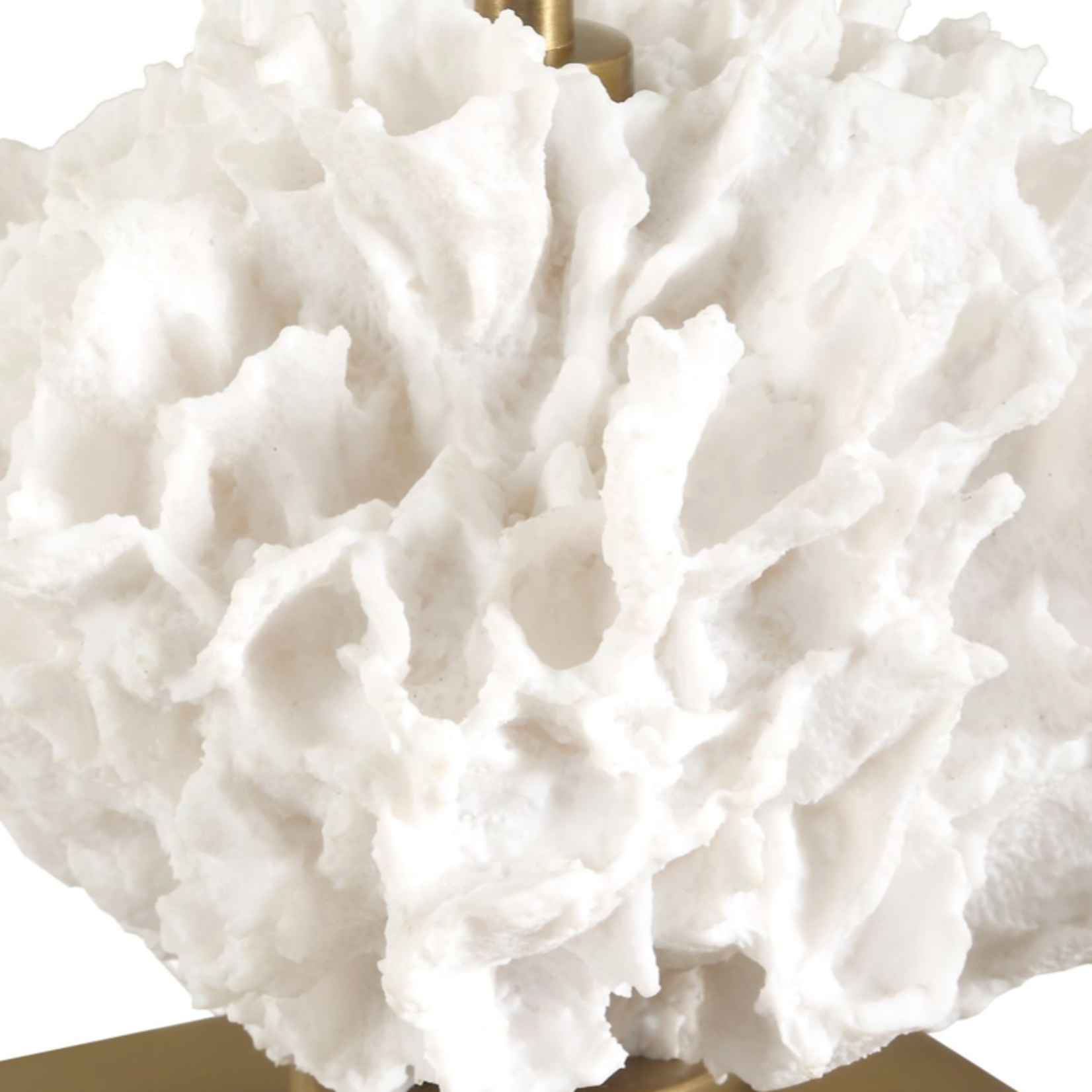 Outside The Box 36" Uttermost Caronia Ivory Coral & Antique Brass Base Table Lamp