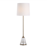 Outside The Box 34" Uttermost Alistair Seeded Glass & Antique Brass Base Table Lamp