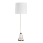 Outside The Box 34" Uttermost Alistair Seeded Glass & Antique Brass Base Table Lamp