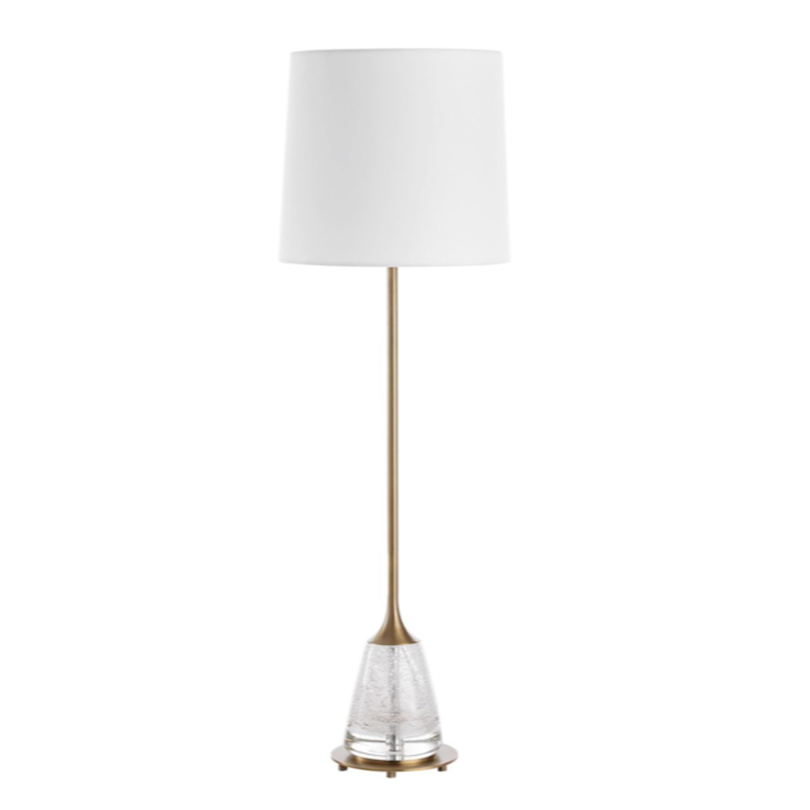 Outside The Box 34" Uttermost Alistair Seeded Glass & Antique Brass Base Table Lamp