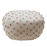 Outside The Box 28x17x22 Fluff Petal Off-White With Puffs Dots In Soft Pink Ottoman