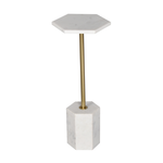 Outside The Box 23" Hexagon White Marble Drinking Table