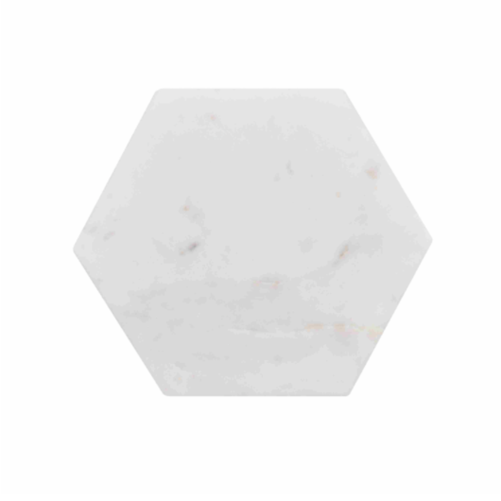 Outside The Box 23" Hexagon White Marble Drinking Table