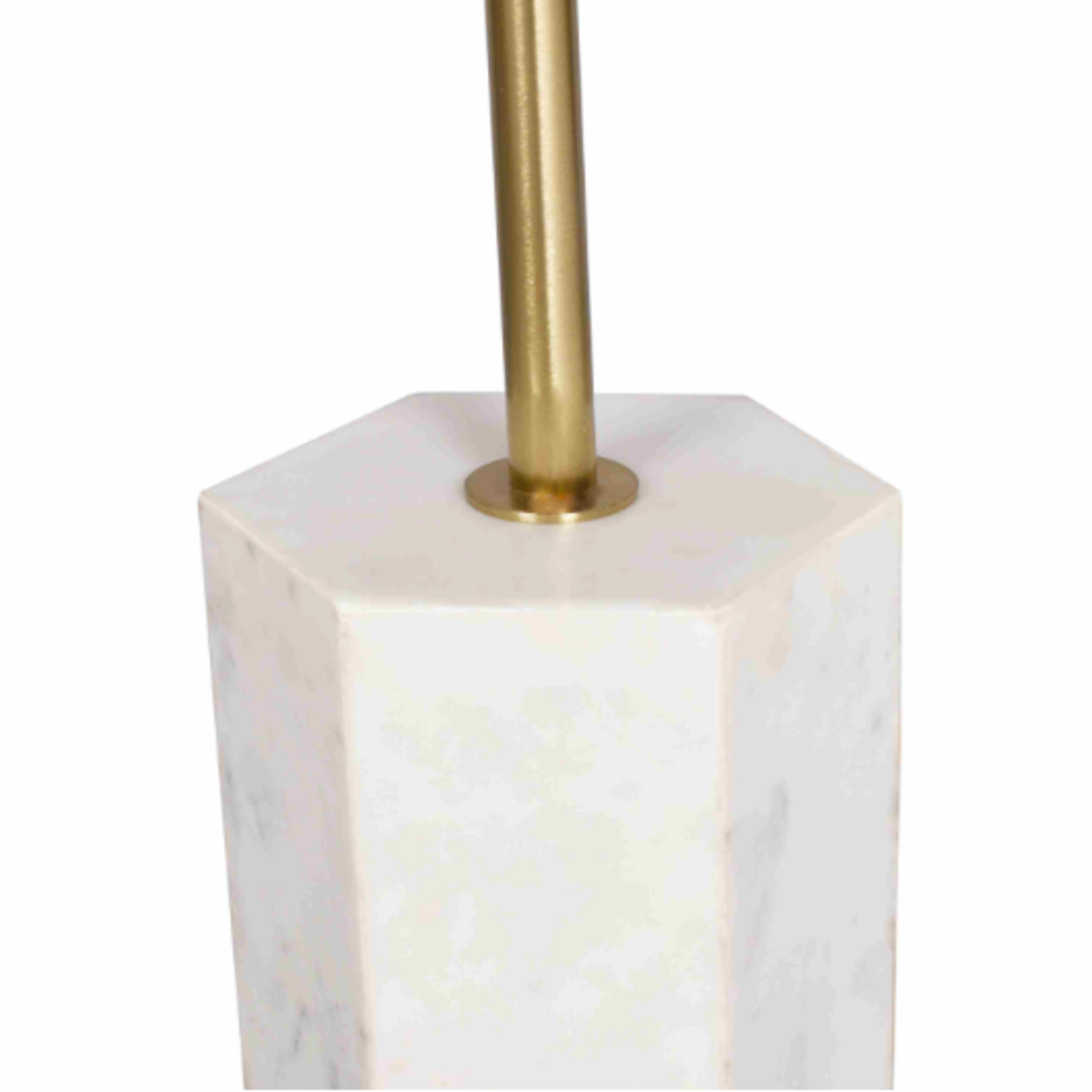 Outside The Box 23" Hexagon White Marble Drinking Table