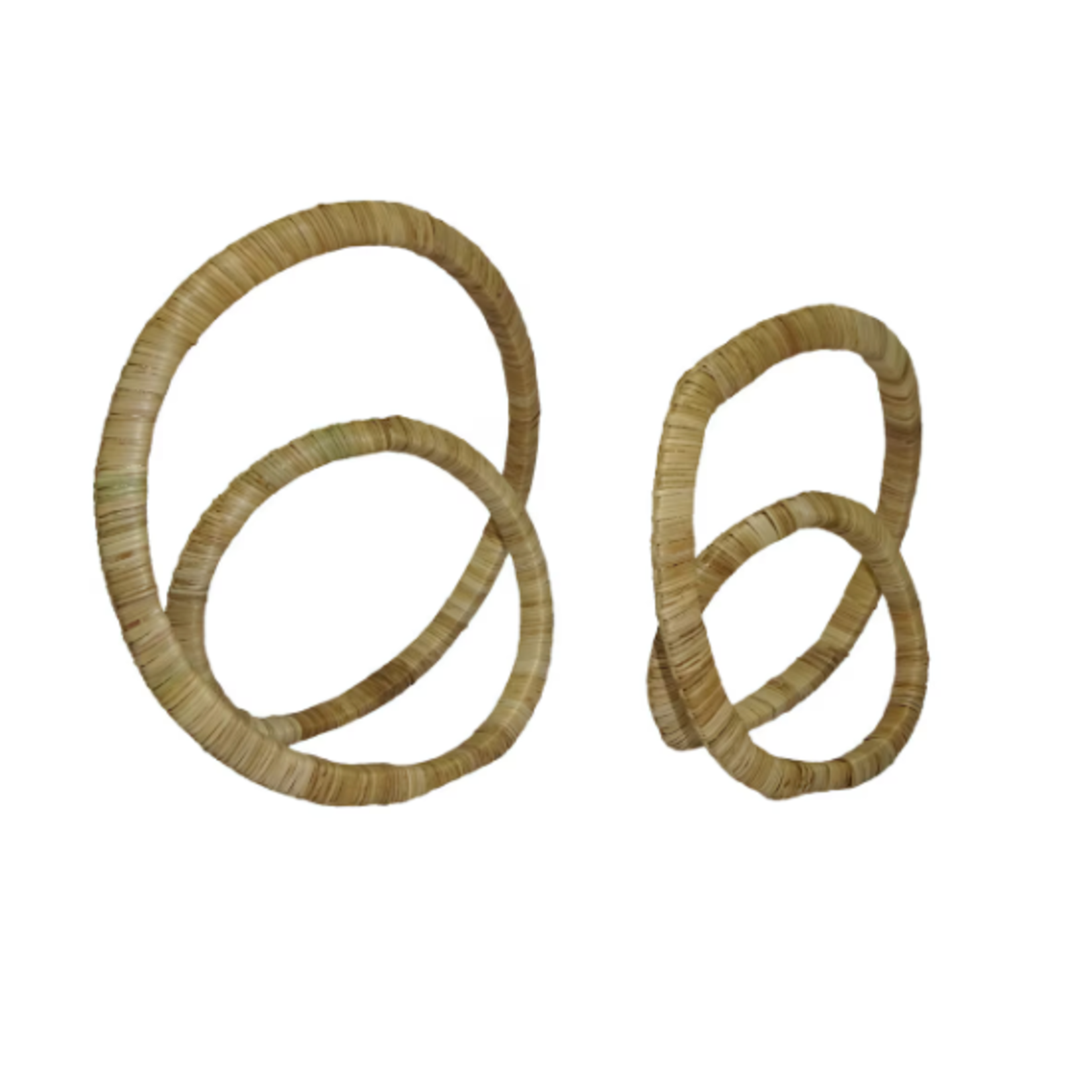 Outside The Box 13" & 10" Set of 2 Rattan Wrapped Infinity Sculptures