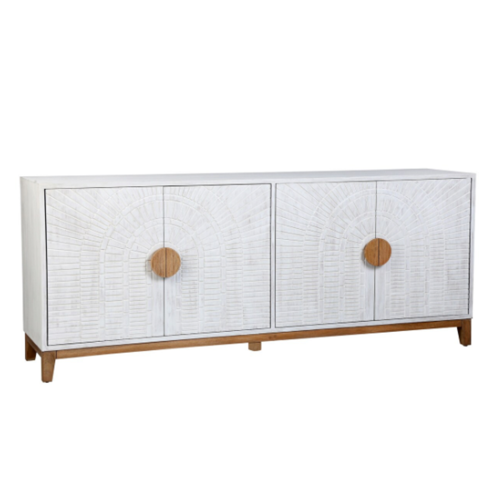 Outside The Box 80x18x32 Egypt Sherrod Roma 2 Tone Carved Mango Wood Sideboard