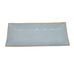 Outside The Box 24" Blue Enamel Mango Wood Rectangular Tray