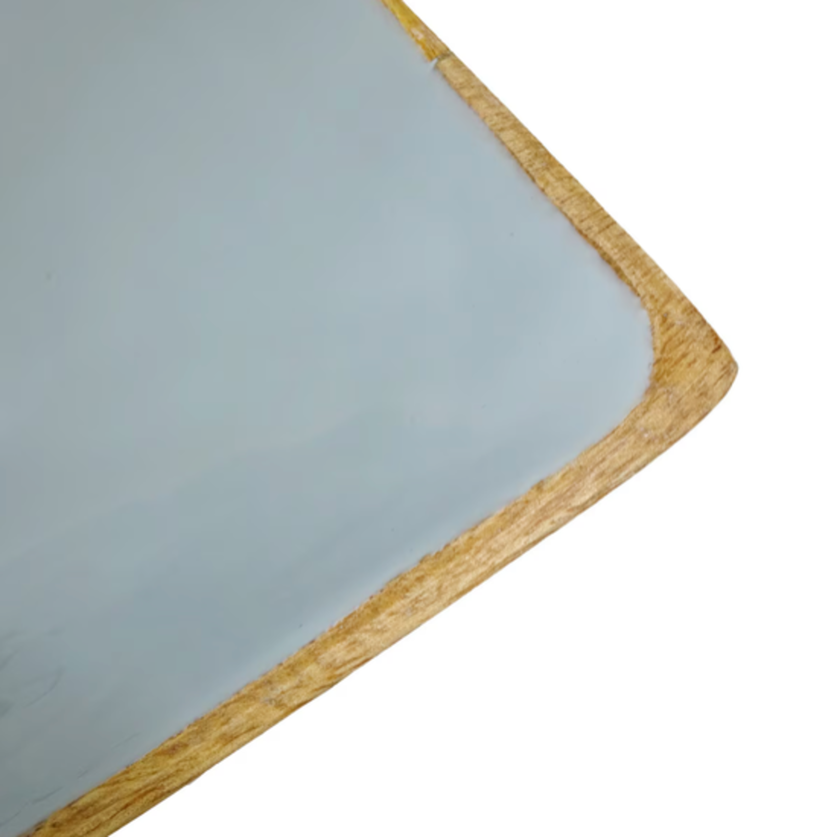 Outside The Box 20" Blue Enamel Mango Wood Rectangular Tray