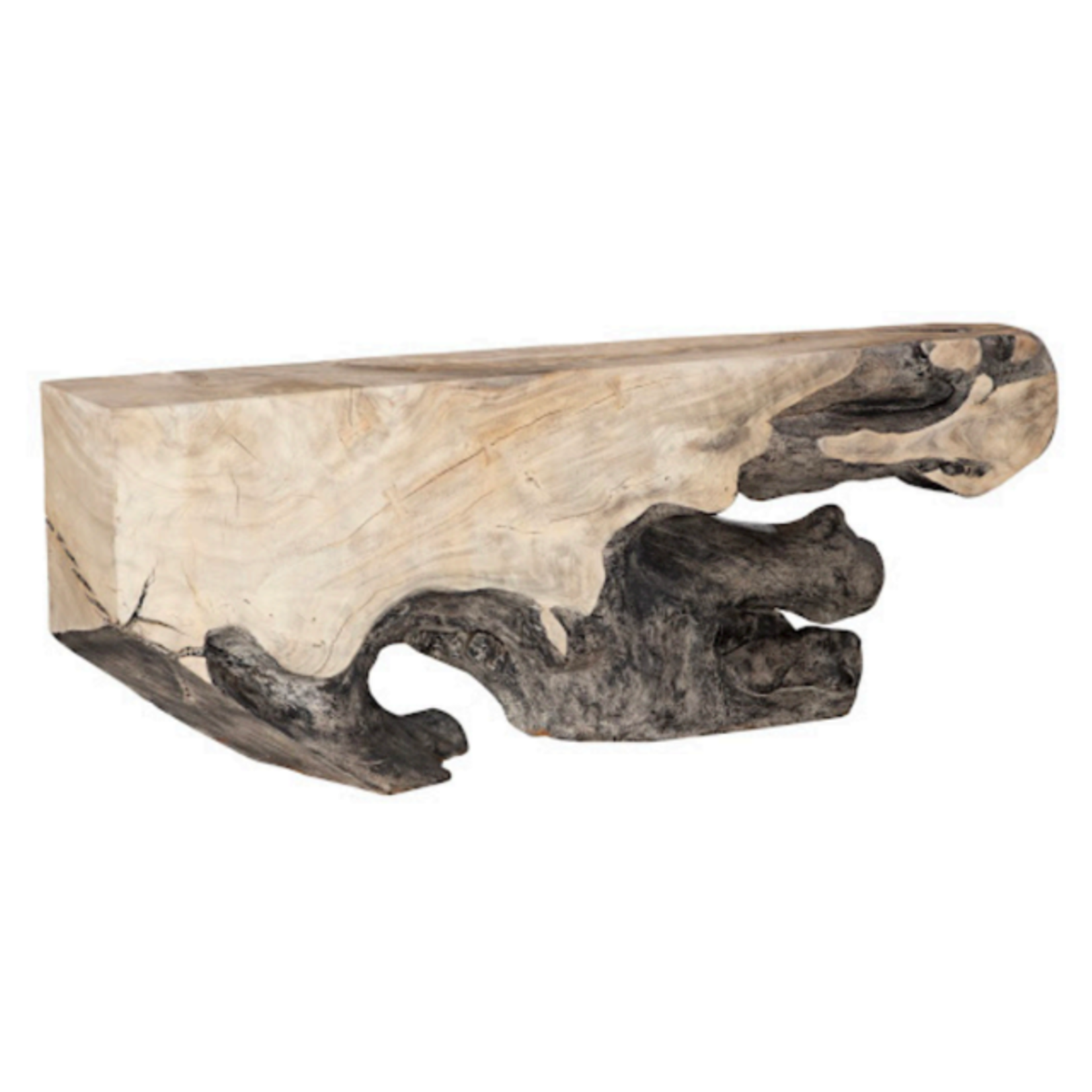 Outside The Box 84x16x32 Freeform Bleached Chamcha Gray Wood Console Table #1