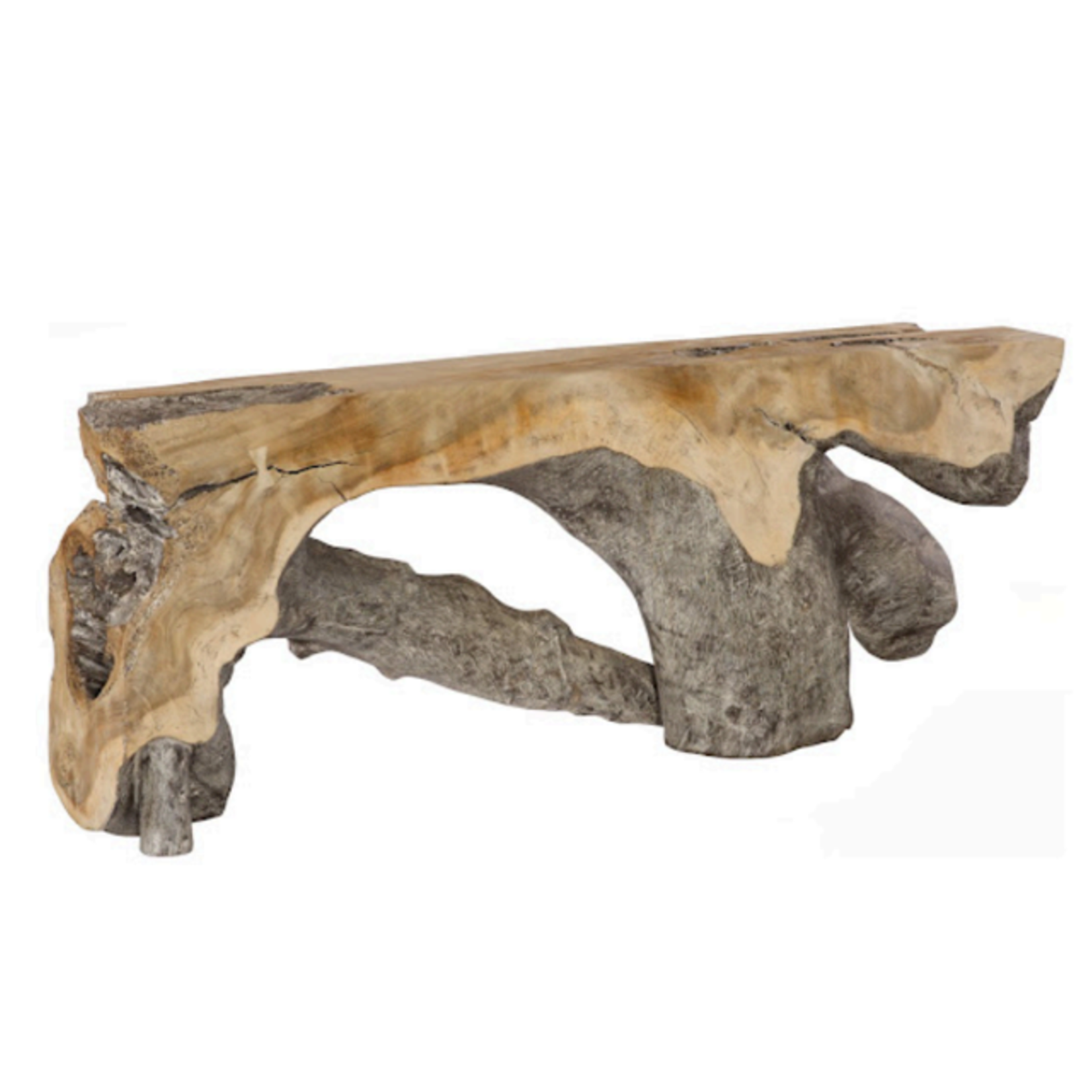 Outside The Box 79x14x31 Colossal Freeform Bleached Chamcha Gray Wood Console Table #1