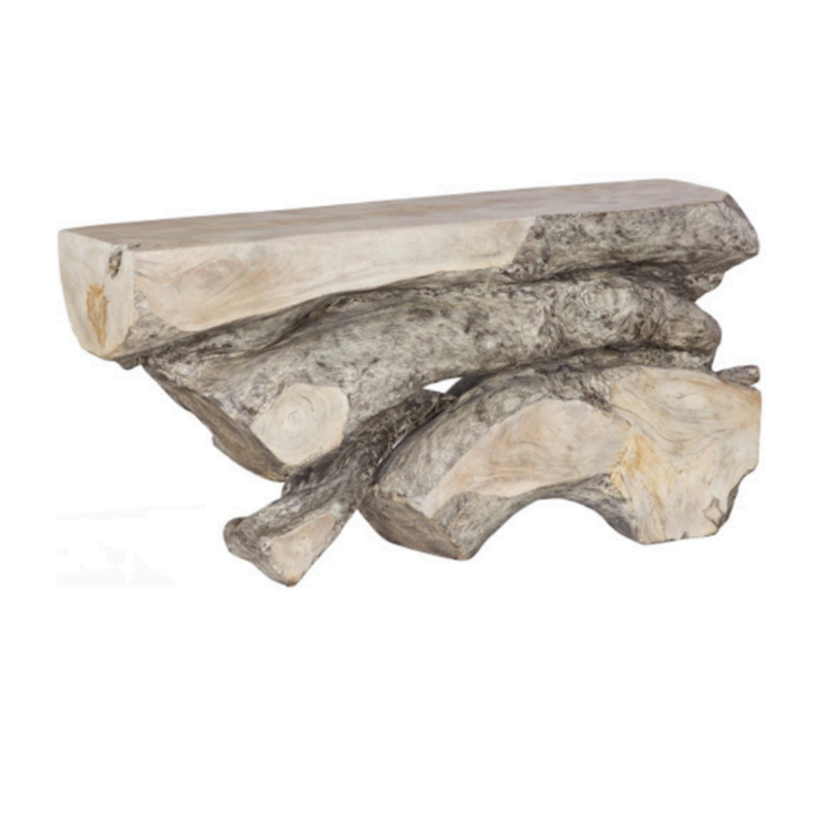 Outside The Box 60x14x30 Freeform Bleached Chamcha Gray Wood Console Table #1