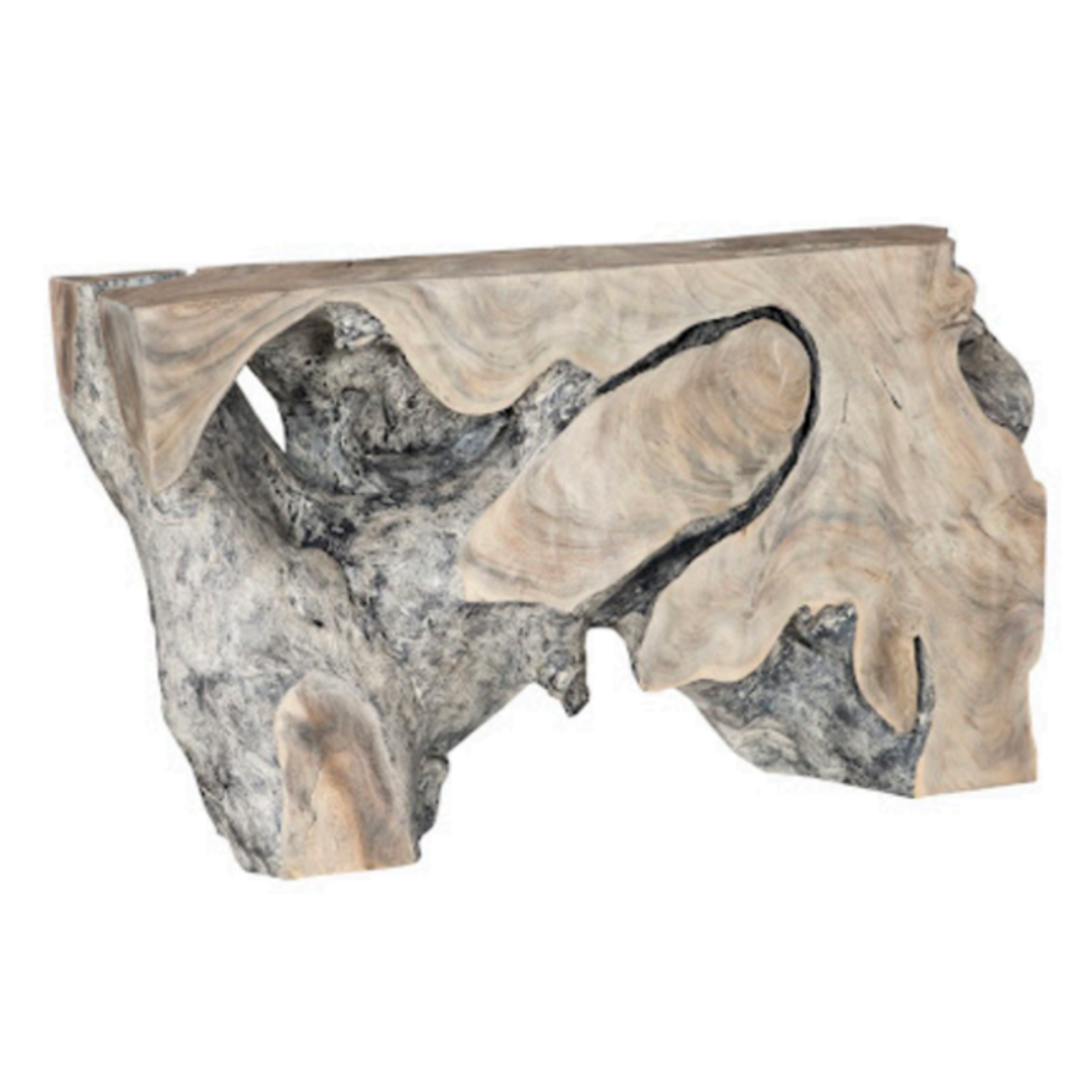 Outside The Box 60x15x35 Freeform Bleached Chamcha Gray Wood Console Table #2