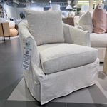 Outside The Box Emmerson Bone White Performance Kid Proof Slipcover Swivel Chair BU104-43 (AA)
