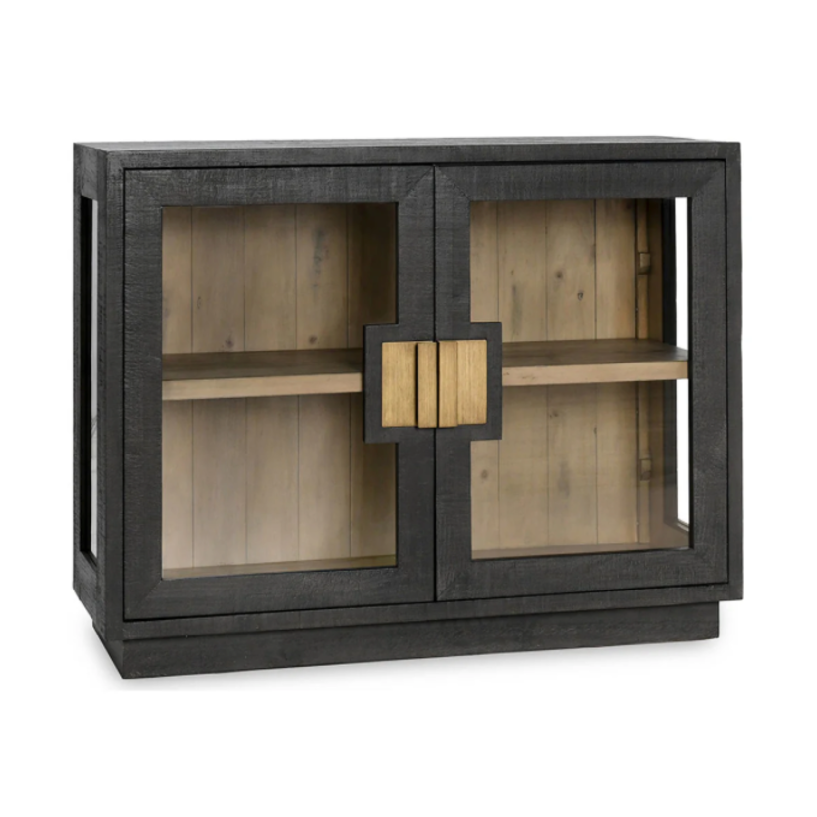 Outside The Box 46x18x36 Larson Solid Reclaimed Pine 2 Door Cabinet In Black