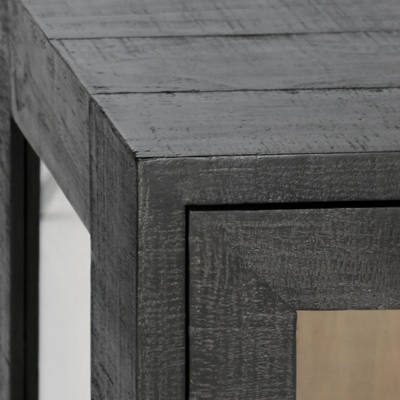 Outside The Box 46x18x36 Larson Solid Reclaimed Pine 2 Door Cabinet In Black