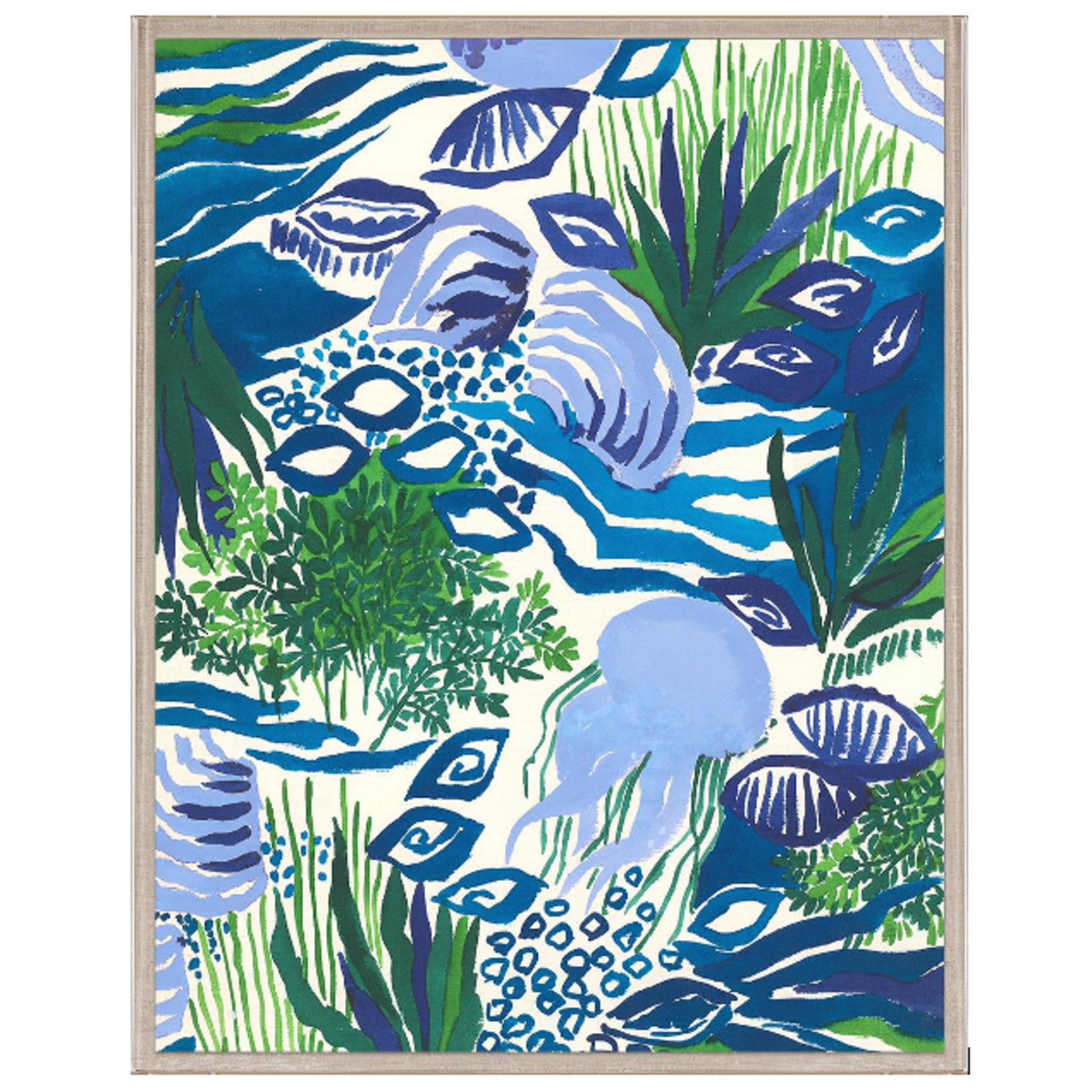 Outside The Box 54x42 Claude Vergely Ocean Play 1 Framed Art