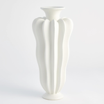 Outside The Box 16" Spicchi Matte White Hand Made Ceramic Curvy Vase