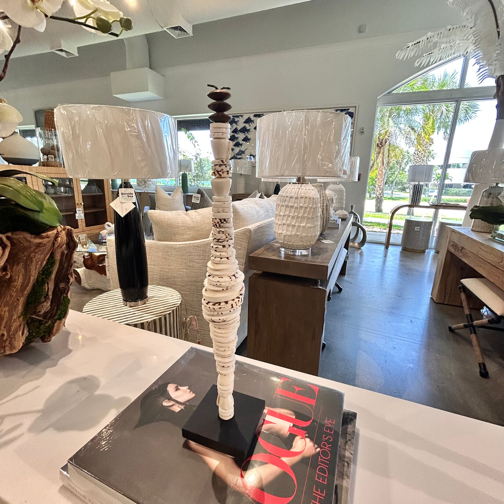 Outside The Box 17" Conus Shell Handcrafted Coin On Stand