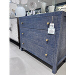 Outside The Box 42x18x35 Kagu Mahogany 3 Drawer Dresser Raffia Deep Blue - RFDB