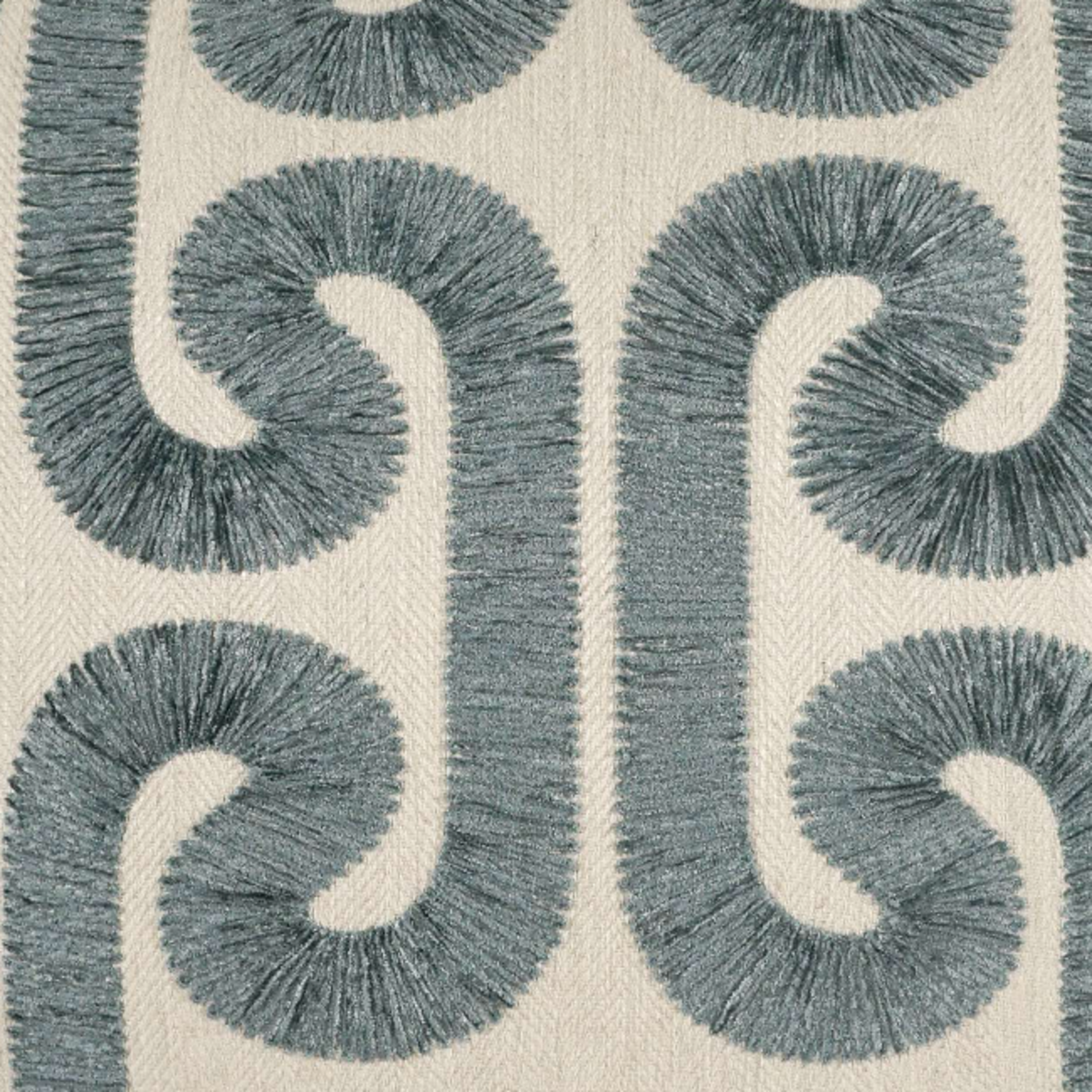 Outside The Box 24x24 Hathaway  Embroidered Square Feather Down Pillow In Sky - DV KAP