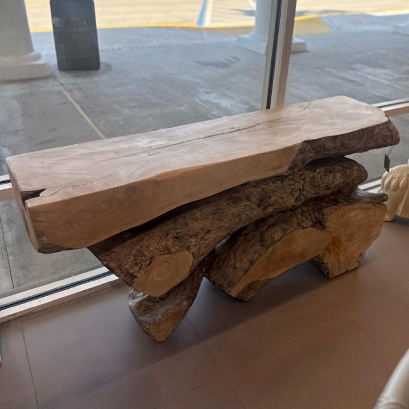 Outside The Box 60x14x30 Freeform Bleached Chamcha Gray Wood Console Table #1