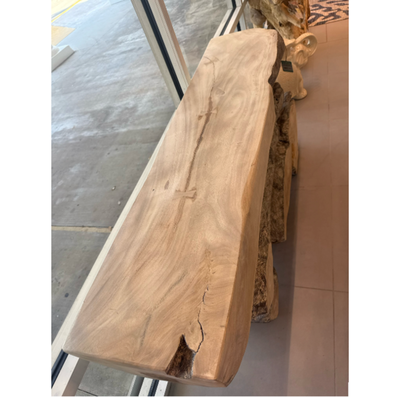 Outside The Box 60x14x30 Freeform Bleached Chamcha Gray Wood Console Table #1
