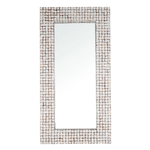 Outside The Box 80x40 Hadas White Washed Coconut Shell Tiled Floor Mirror