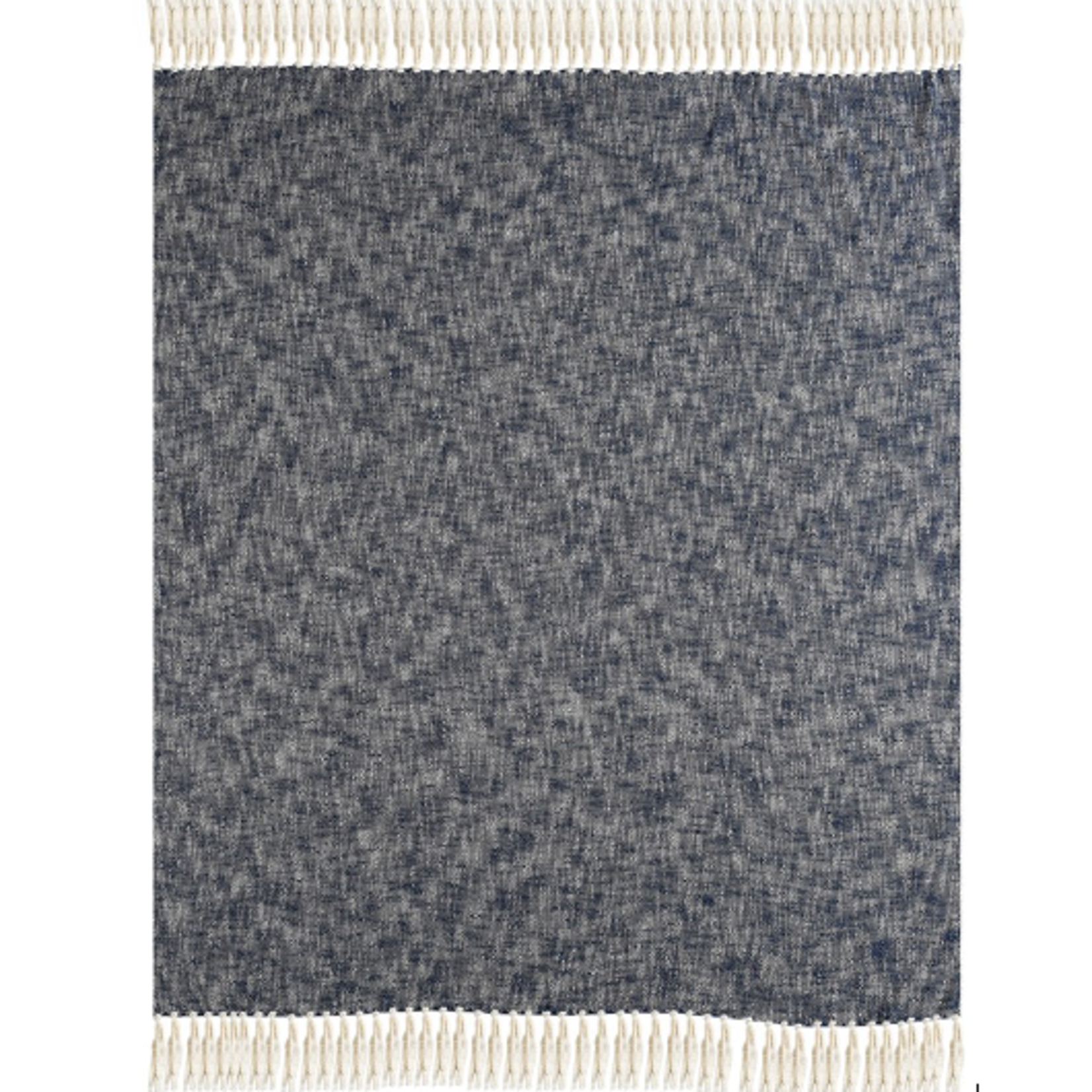 Outside The Box 50x60 Navy Distressed Hand Woven 100% Cotton Throw - 80266