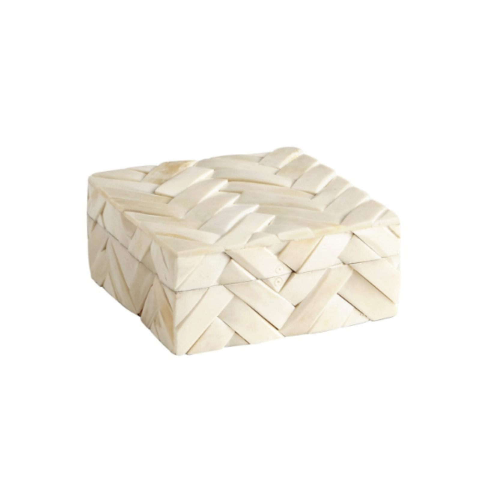 Outside The Box 6x6x3 Cumberland White Bone Inlay Decorative Box
