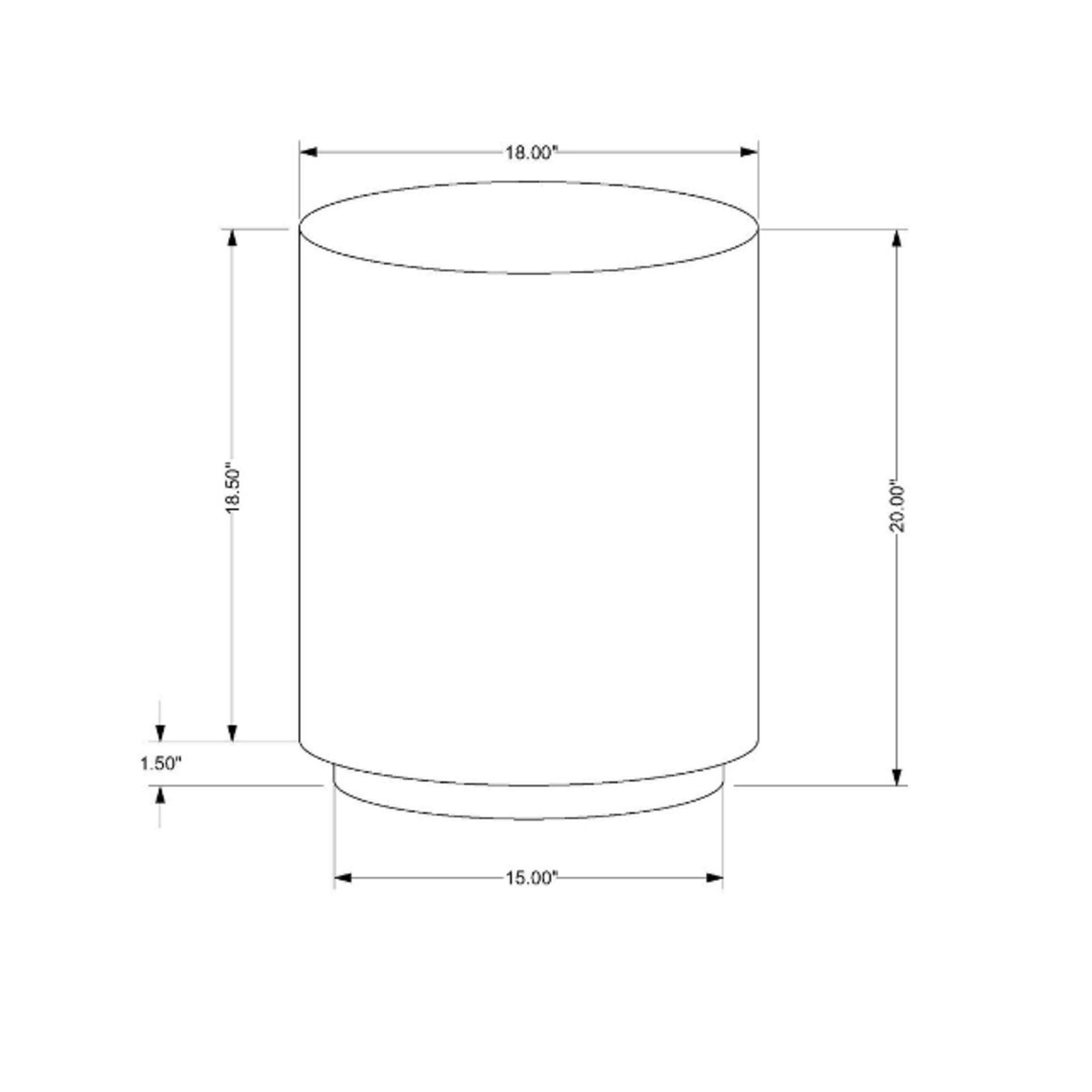 Outside The Box 18x20 White Bone Inlay & Natural Mango Wood Stripe Round Accent Table