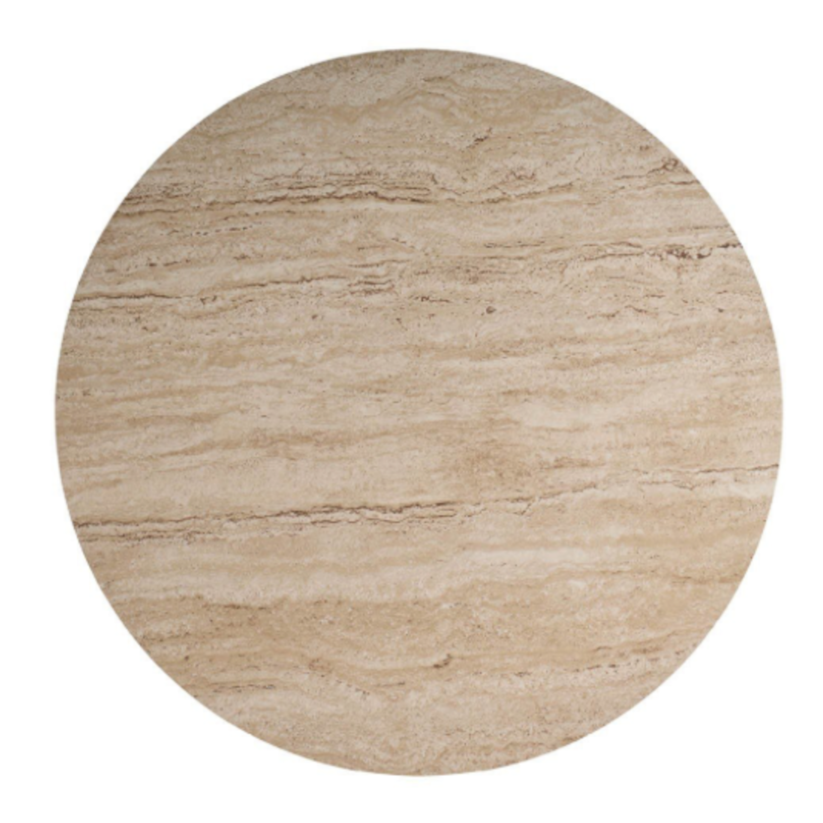 Outside The Box 44" Oasis Beige Travertine & Natural Abaca Wrapped Base Round Dining Table